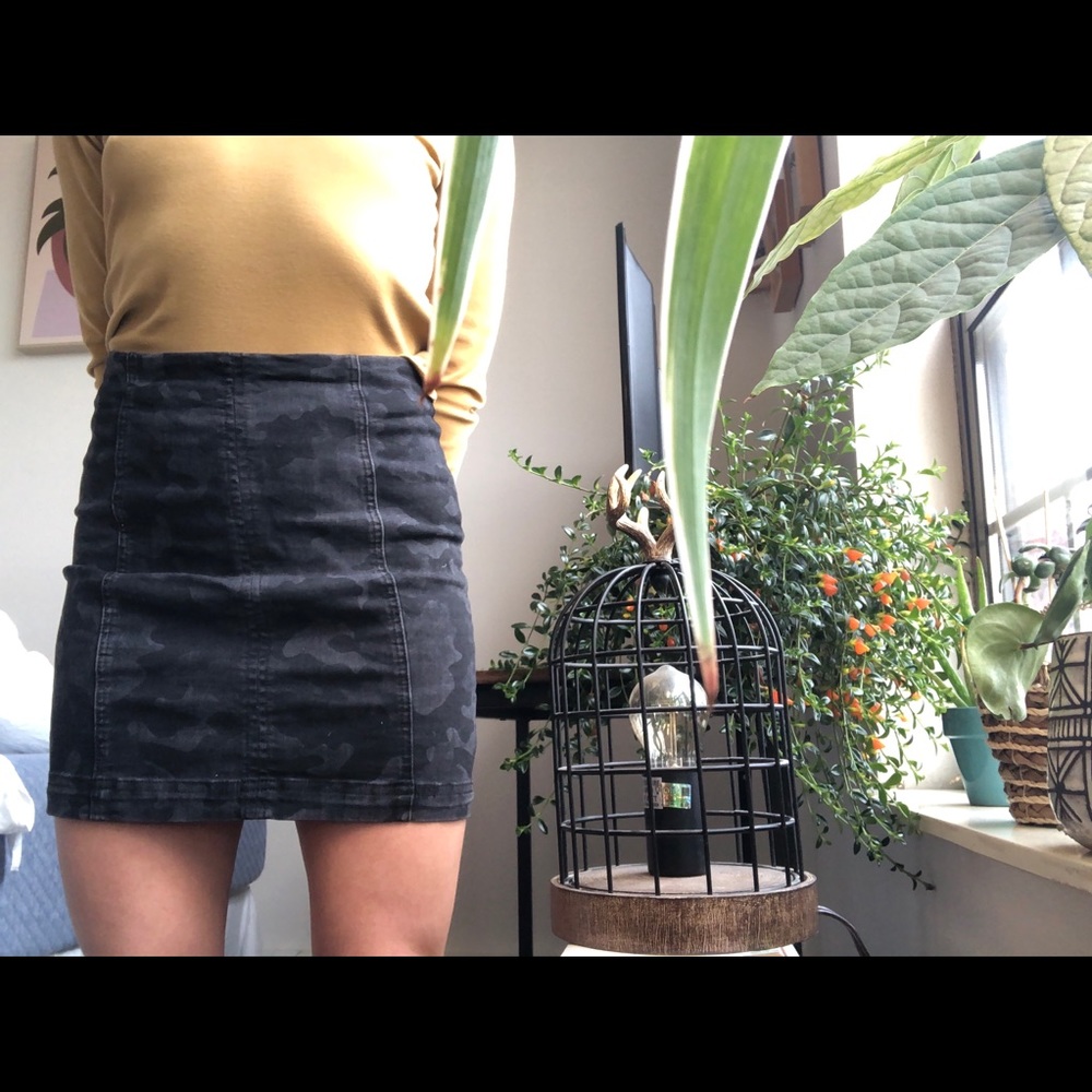 Free People Modern Femme Novelty Skirt Camo NWT